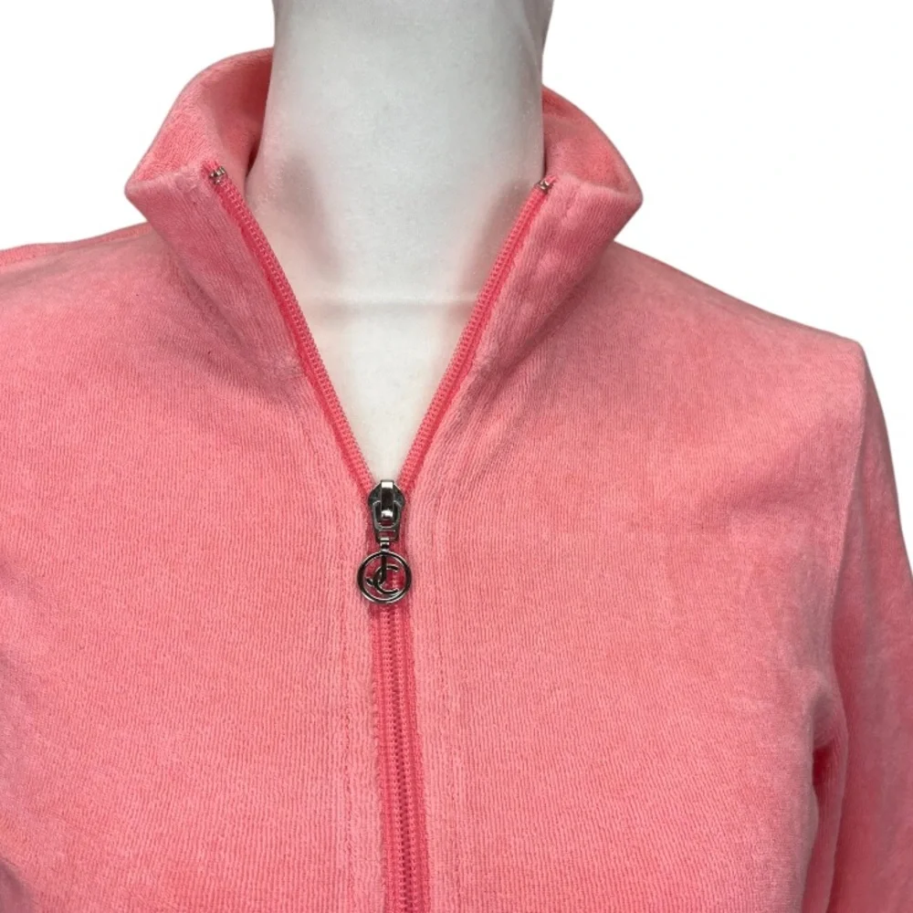 Juicy Couture Vintage Y2K Tracksuit Terry Cloth Peachish Pink Jacket, Size XS